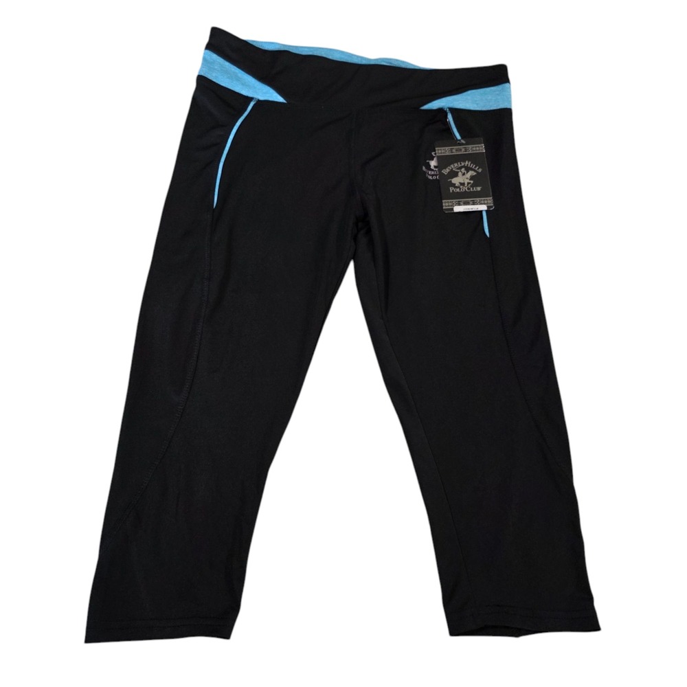 Beverly HIlls Polo Club Cropped Leggings Womens Black L Innovative Performance